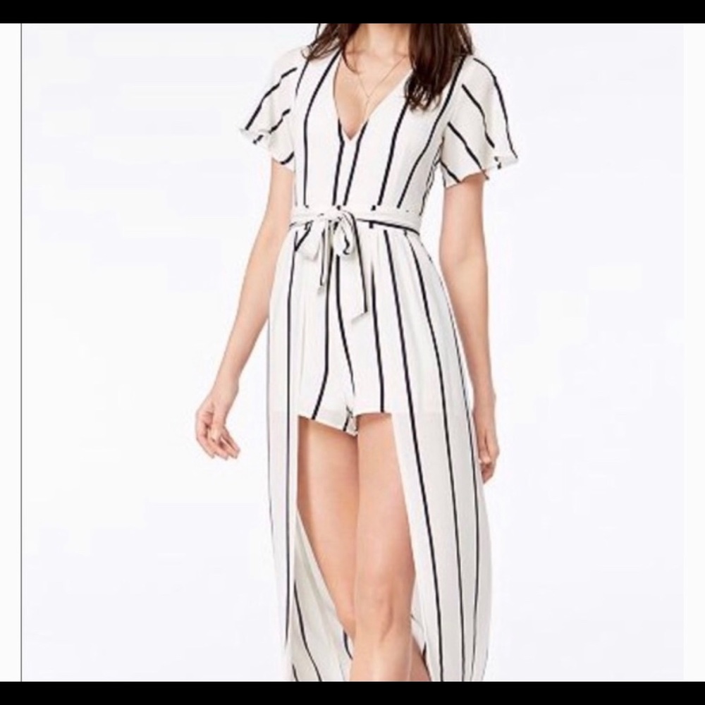 Striped maxi romper